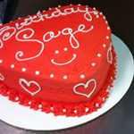 Heart  Shaped Yellow or Chocolate Cake (Includes Gluten Free option)